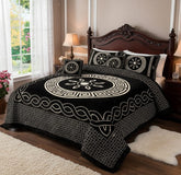 Four Border Jacquard Velvet Bed Sheet 5Pcs-BLACK